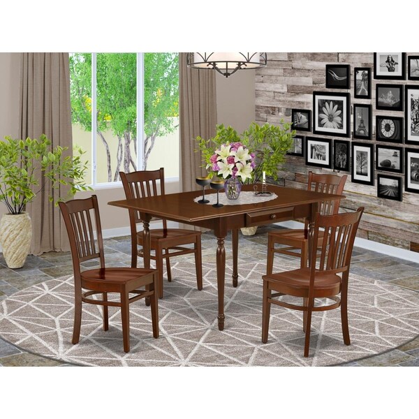 East West Furniture 5 Piece Monza Dining Set - Mahogany MZGR5-MAH-W - main